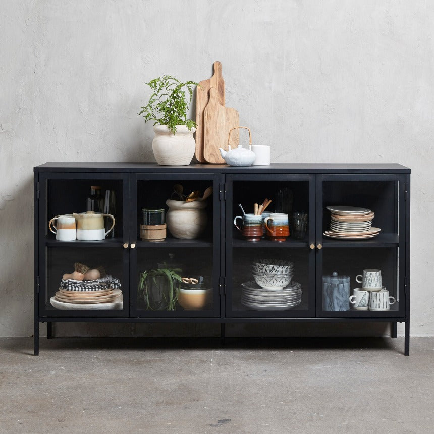 Carmel Sideboard in Black Glass Door