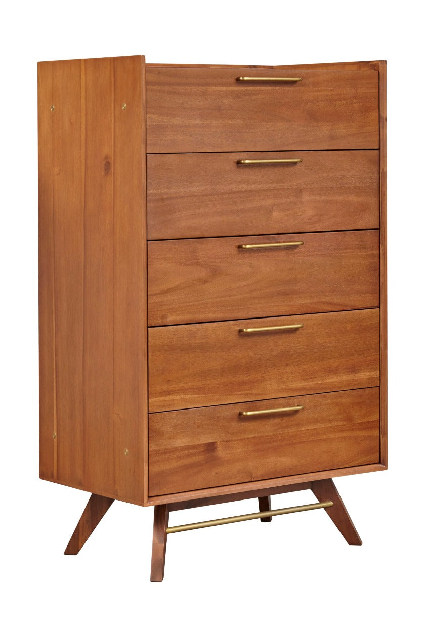 Denali 5 Drawer High Chest Acacia Wood