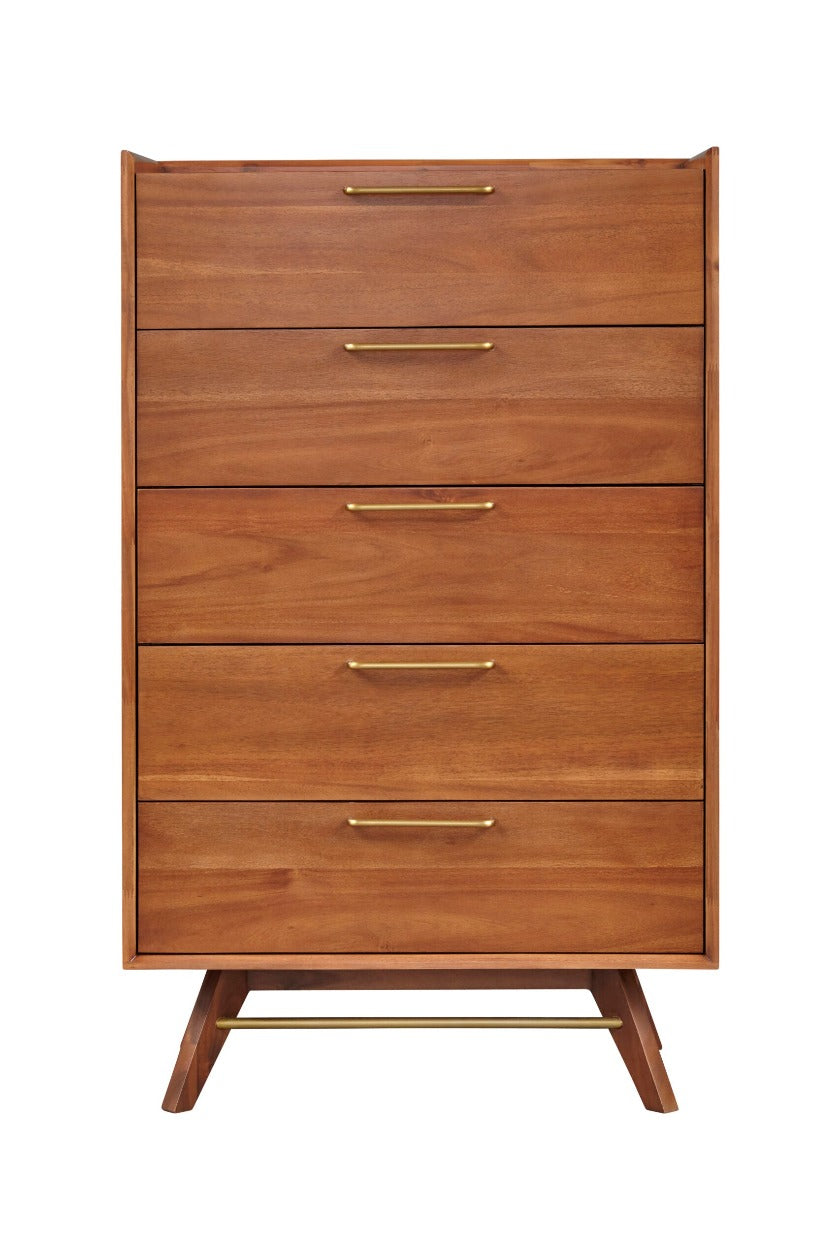 Denali 5 Drawer High Chest Acacia Wood