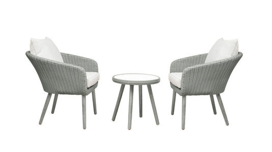 Outdoor 3 Piece Bistro Wicker Chairs with Table