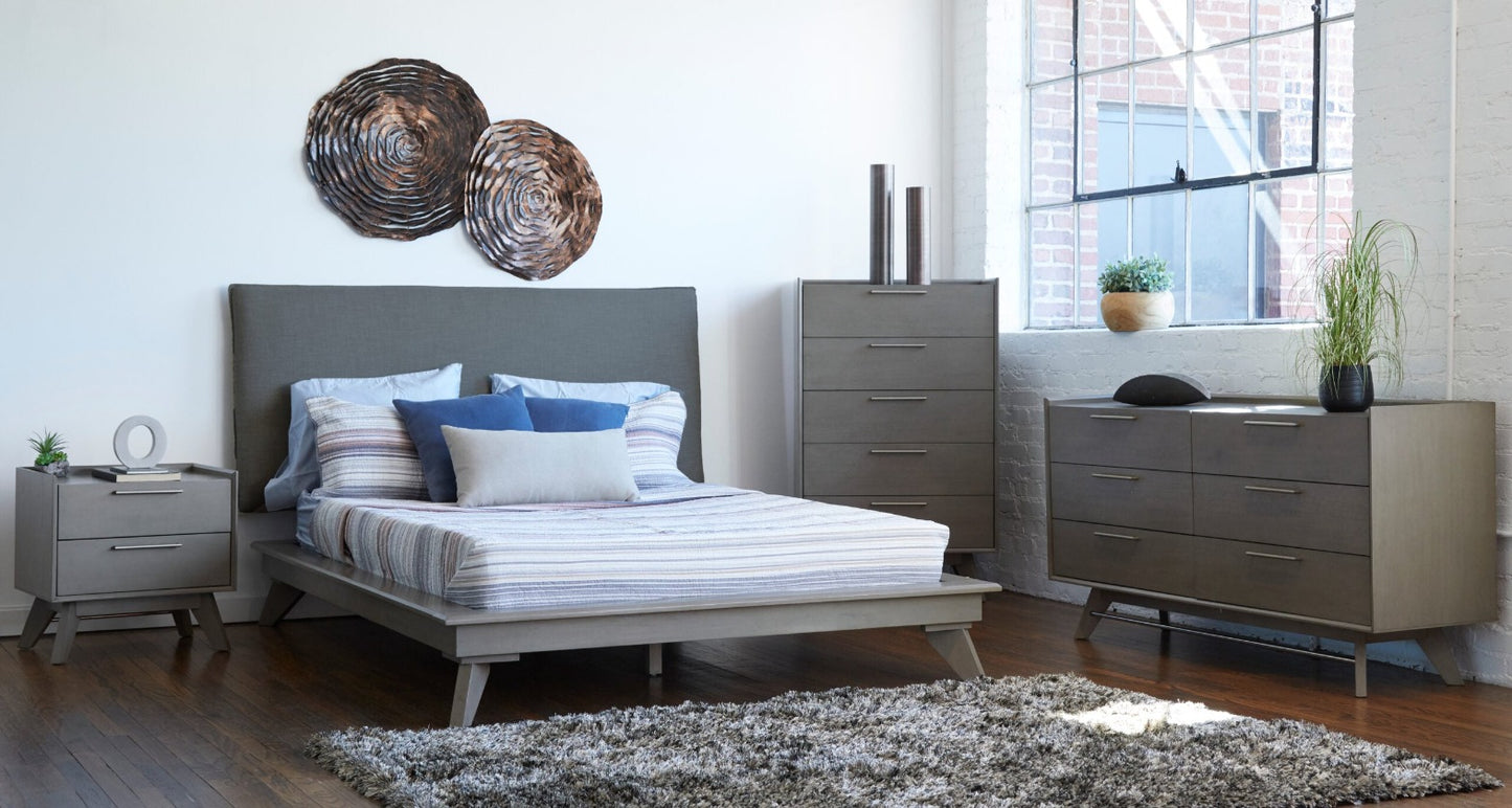 Rainier Platform Bed with Fabric Headboard