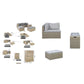 Outdoor 6 Piece Modular Sofa Set Brown Wicker