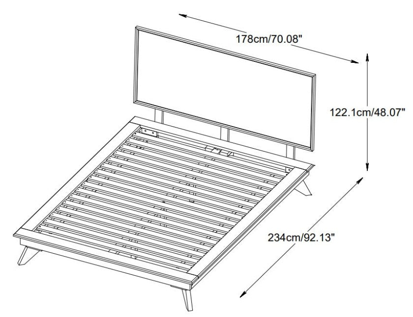 Denali Wood Platform Bed in Walnut Finish 