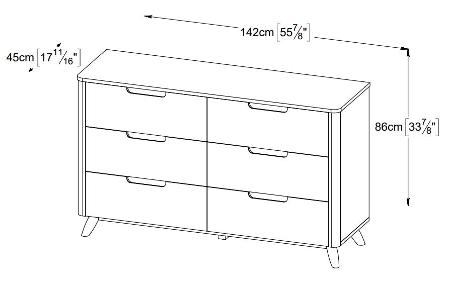 Tahoe Tall & Double Dresser with 5-6 Drawers in Walnut